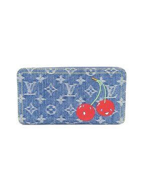 Louis Vuitton Monogram Cherry Denim Zippy Wallet
